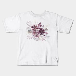 abstract merlot  flowers arrangement Kids T-Shirt